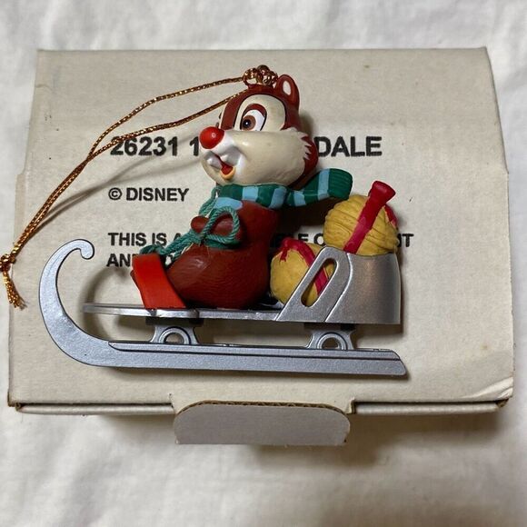 Disney Multicolor Dale On The Sleigh Collectible Ornament OS - Picture 1 of 6